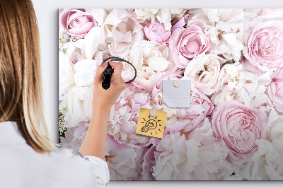 Tableau magnétique effaçable Tableau fleuri pour notes et photos