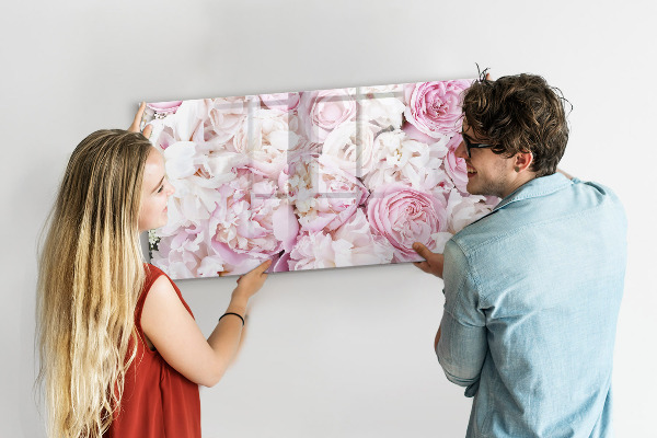 Tableau magnétique effaçable Tableau fleuri pour notes et photos