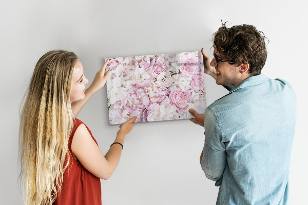 Tableau magnétique effaçable Tableau fleuri pour notes et photos