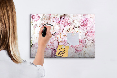Tableau magnétique effaçable Tableau fleuri pour notes et photos