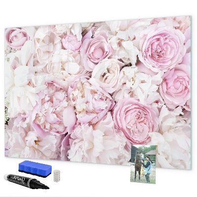Tableau magnétique effaçable Tableau fleuri pour notes et photos