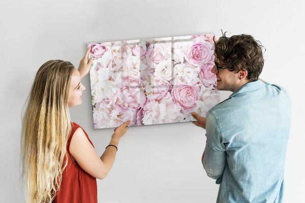 Tableau magnétique effaçable Tableau fleuri pour notes et photos
