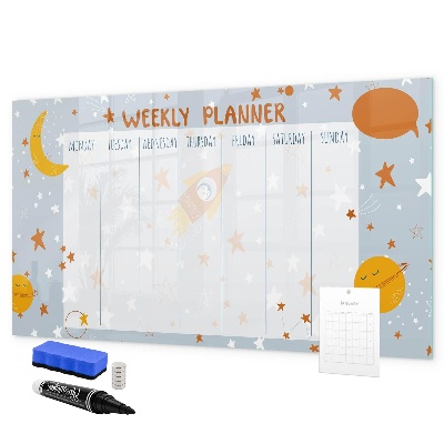 Tableau effaçable magnétique Agenda hebdomadaire avec espace pour photos