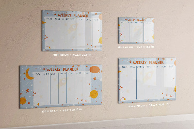 Tableau effaçable magnétique Agenda hebdomadaire avec espace pour photos