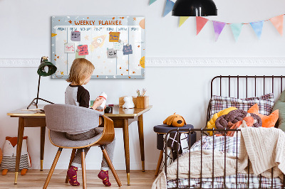 Tableau effaçable magnétique Agenda hebdomadaire avec espace pour photos
