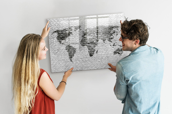 Tableau magnétique effaçable Carte interactive pour l'affichage des photos