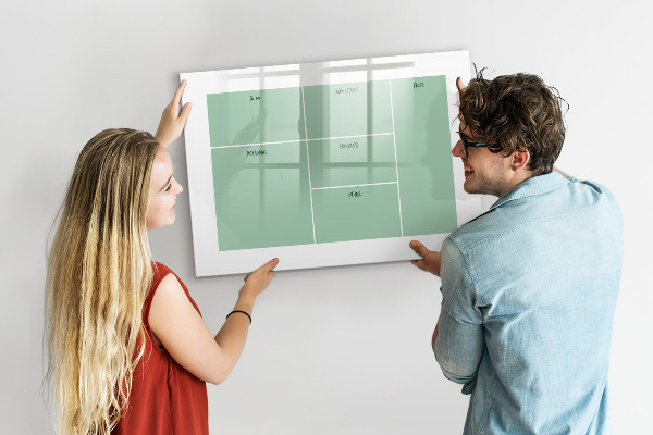 Tableau effaçable magnétique Organiseur avec notes et photos