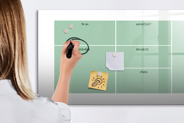 Tableau effaçable magnétique Organiseur avec notes et photos