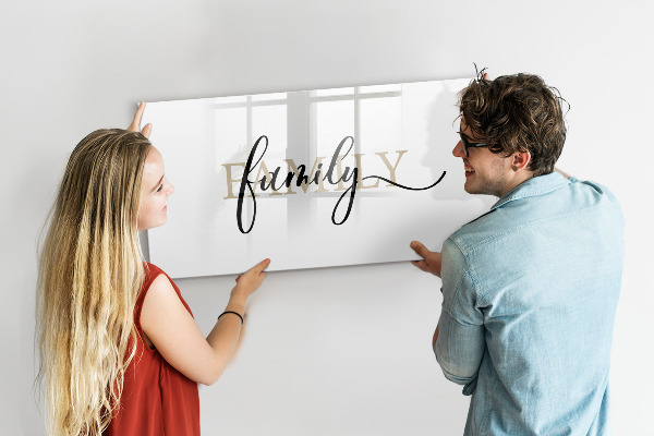 Tableau magnétique effaçable Souvenirs de famille sur le plateau