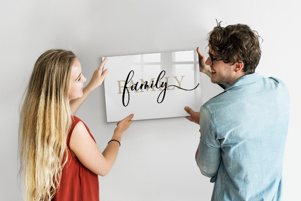 Tableau magnétique effaçable Souvenirs de famille sur le plateau