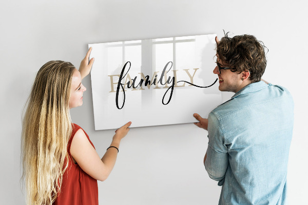 Tableau magnétique effaçable Souvenirs de famille sur le plateau