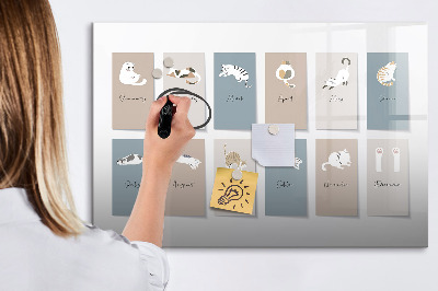 Tableau effaçable magnétique Un calendrier créatif pour chaque saison