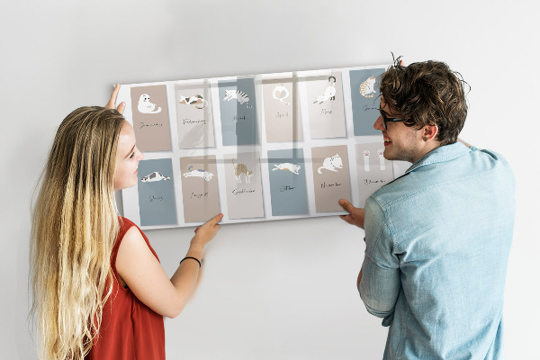 Tableau effaçable magnétique Un calendrier créatif pour chaque saison