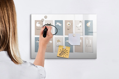 Tableau effaçable magnétique Un calendrier créatif pour chaque saison