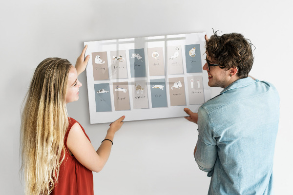 Tableau effaçable magnétique Un calendrier créatif pour chaque saison