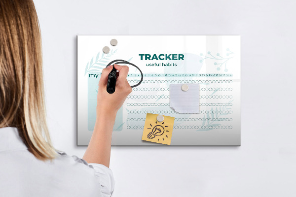 Tableau magnétique effaçable Suivre au quotidien les habitudes utiles