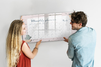 Tableau magnétique effaçable Agenda mensuel avec espace pour photos