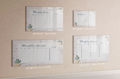 Tableau magnétique effaçable Agenda mensuel avec espace pour photos