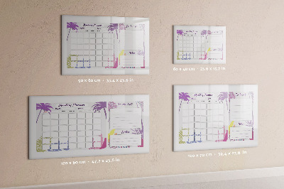Tableau effaçable magnétique Agenda mensuel avec espace pour photos