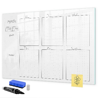 Tableau magnétique effaçable Agenda mensuel avec espace pour photos