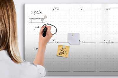 Tableau magnétique effaçable Agenda mensuel avec espace pour photos