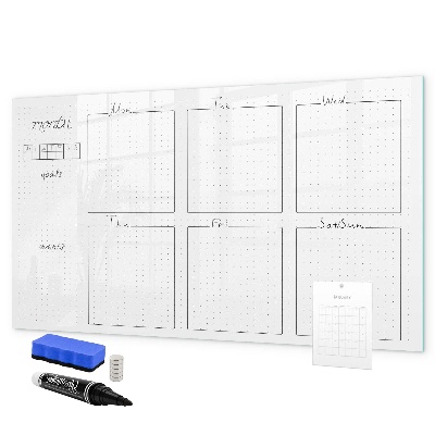 Tableau magnétique effaçable Agenda mensuel avec espace pour photos