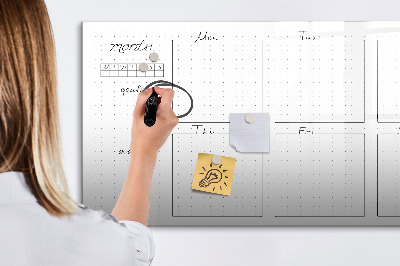 Tableau magnétique effaçable Agenda mensuel avec espace pour photos