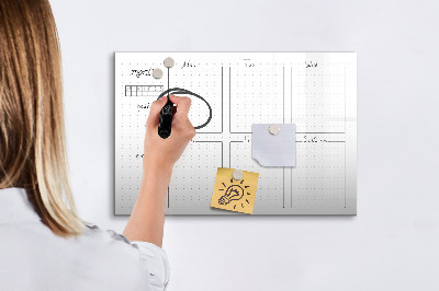 Tableau magnétique effaçable Agenda mensuel avec espace pour photos