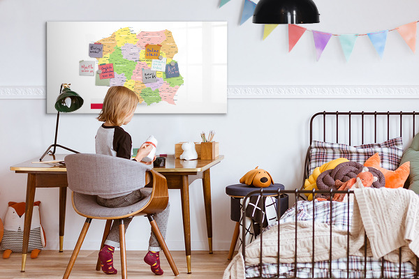 Tableau magnétique effaçable Carte interactive de la Pologne pour la personnalisation