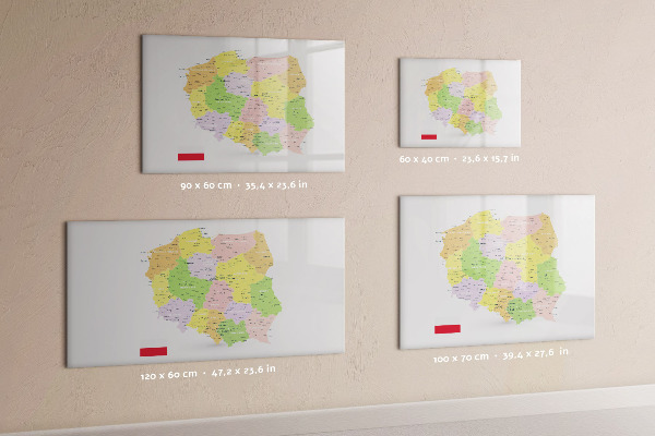 Tableau magnétique effaçable Carte interactive de la Pologne pour la personnalisation