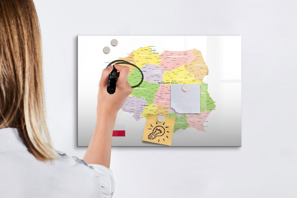 Tableau magnétique effaçable Carte interactive de la Pologne pour la personnalisation