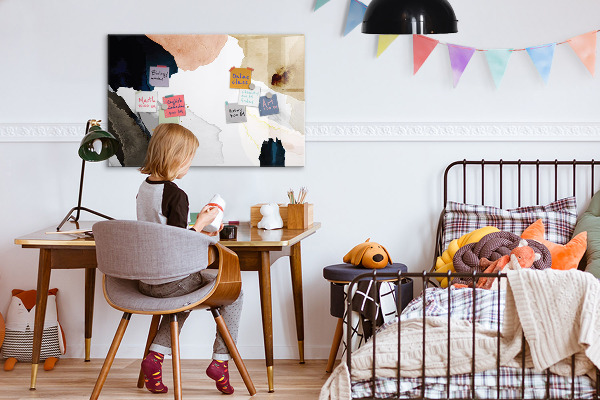 Tableau magnétique effaçable Un espace créatif pour présenter des photos