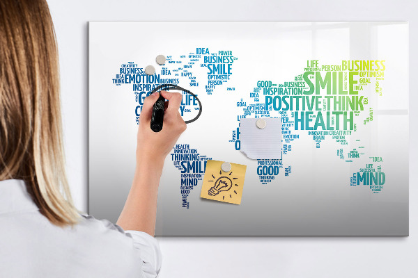 Tableau effaçable magnétique Un monde plein d'idées et de positivité