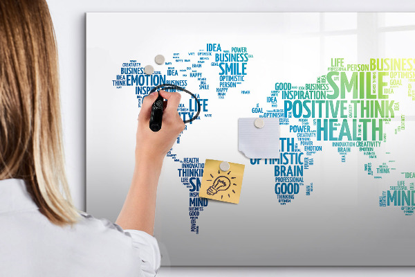 Tableau effaçable magnétique Un monde plein d'idées et de positivité