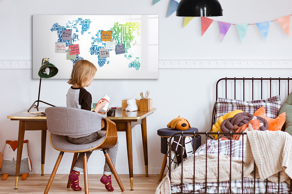 Tableau effaçable magnétique Un monde plein d'idées et de positivité