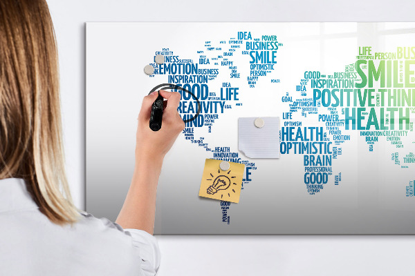 Tableau effaçable magnétique Un monde plein d'idées et de positivité