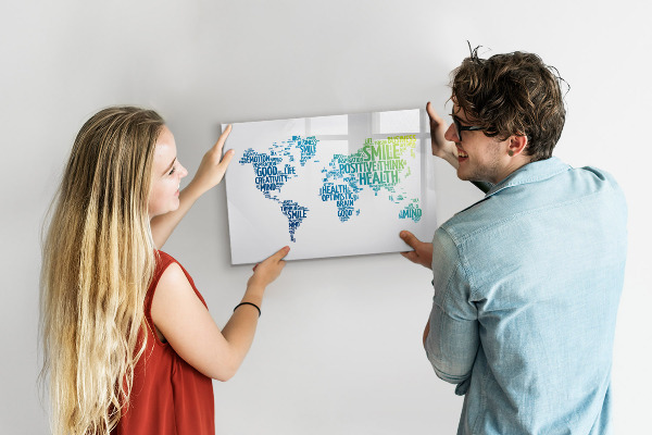 Tableau effaçable magnétique Un monde plein d'idées et de positivité