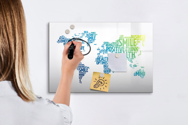 Tableau effaçable magnétique Un monde plein d'idées et de positivité