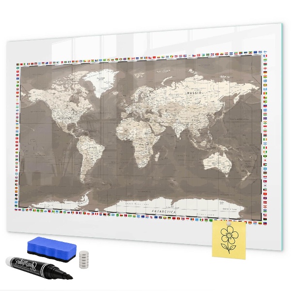 Tableau magnétique effaçable Carte interactive pour les souvenirs et les notes