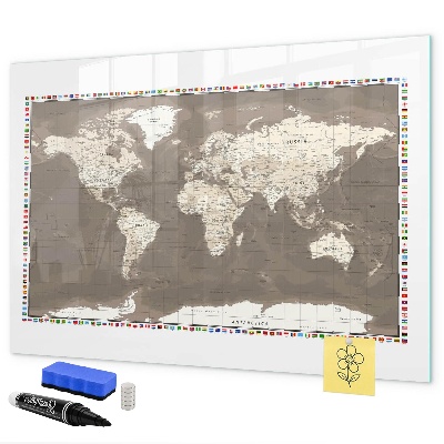 Tableau magnétique effaçable Carte interactive pour les souvenirs et les notes