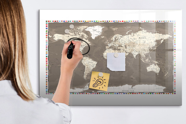 Tableau magnétique effaçable Carte interactive pour les souvenirs et les notes