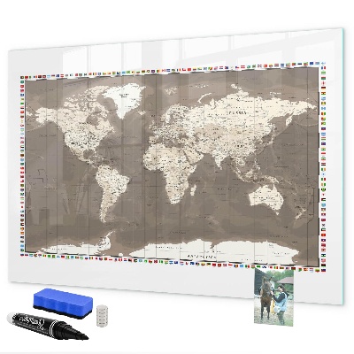 Tableau magnétique effaçable Carte interactive pour les souvenirs et les notes