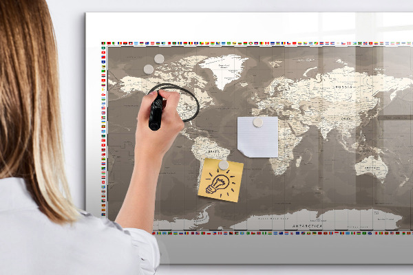 Tableau magnétique effaçable Carte interactive pour les souvenirs et les notes