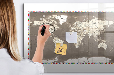 Tableau magnétique effaçable Carte interactive pour les souvenirs et les notes