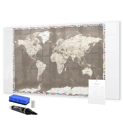 Tableau magnétique effaçable Carte interactive pour les souvenirs et les notes