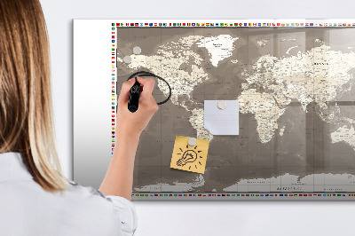 Tableau magnétique effaçable Carte interactive pour les souvenirs et les notes