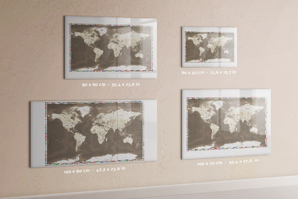 Tableau magnétique effaçable Carte interactive pour les souvenirs et les notes