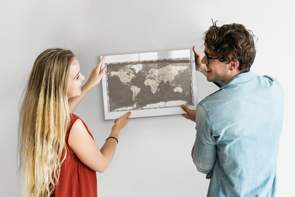 Tableau magnétique effaçable Carte interactive pour les souvenirs et les notes