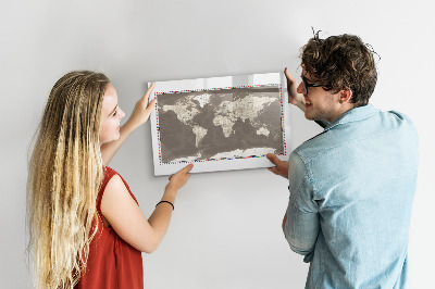 Tableau magnétique effaçable Carte interactive pour les souvenirs et les notes