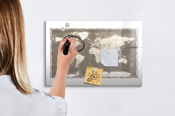 Tableau magnétique effaçable Carte interactive pour les souvenirs et les notes